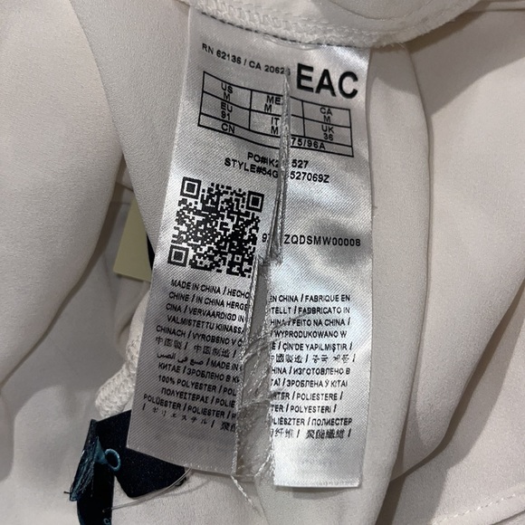 New Guess Marciano Embellished Collar Rhinestones Crystal Chiffon Light Top M - Picture 6 of 7